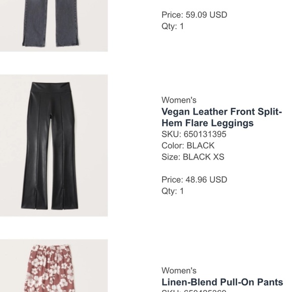 LIKE NEW ABERCROMBIE Vegan Leather Front Split-Hem Flare Leggings in Small Black - Picture 5 of 5